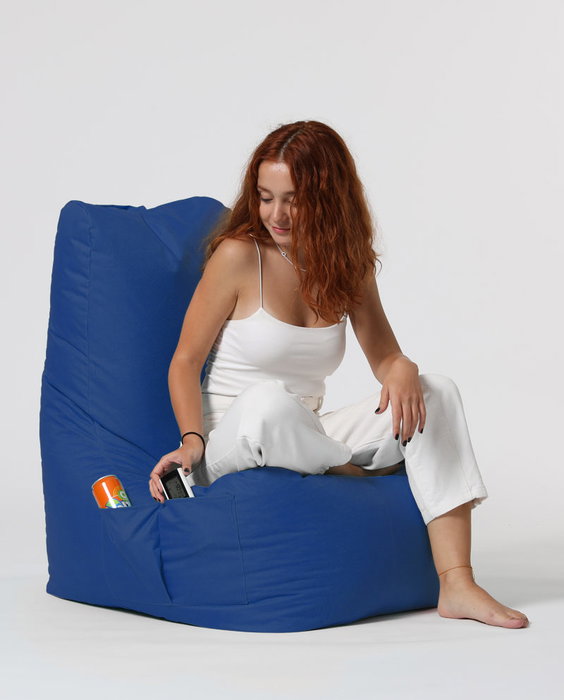 Atelier Del Sofa Diamond - Blue Saco de judas para jardin Azul Tejido poliester impermeable Comodidad y relajacion 60x90cm Max 200kg